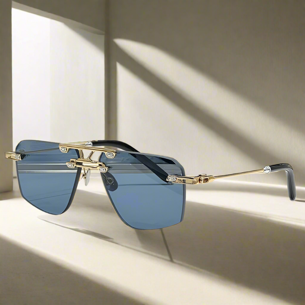 Luxury rimless polygon sunglasses – high street unisex eyewear