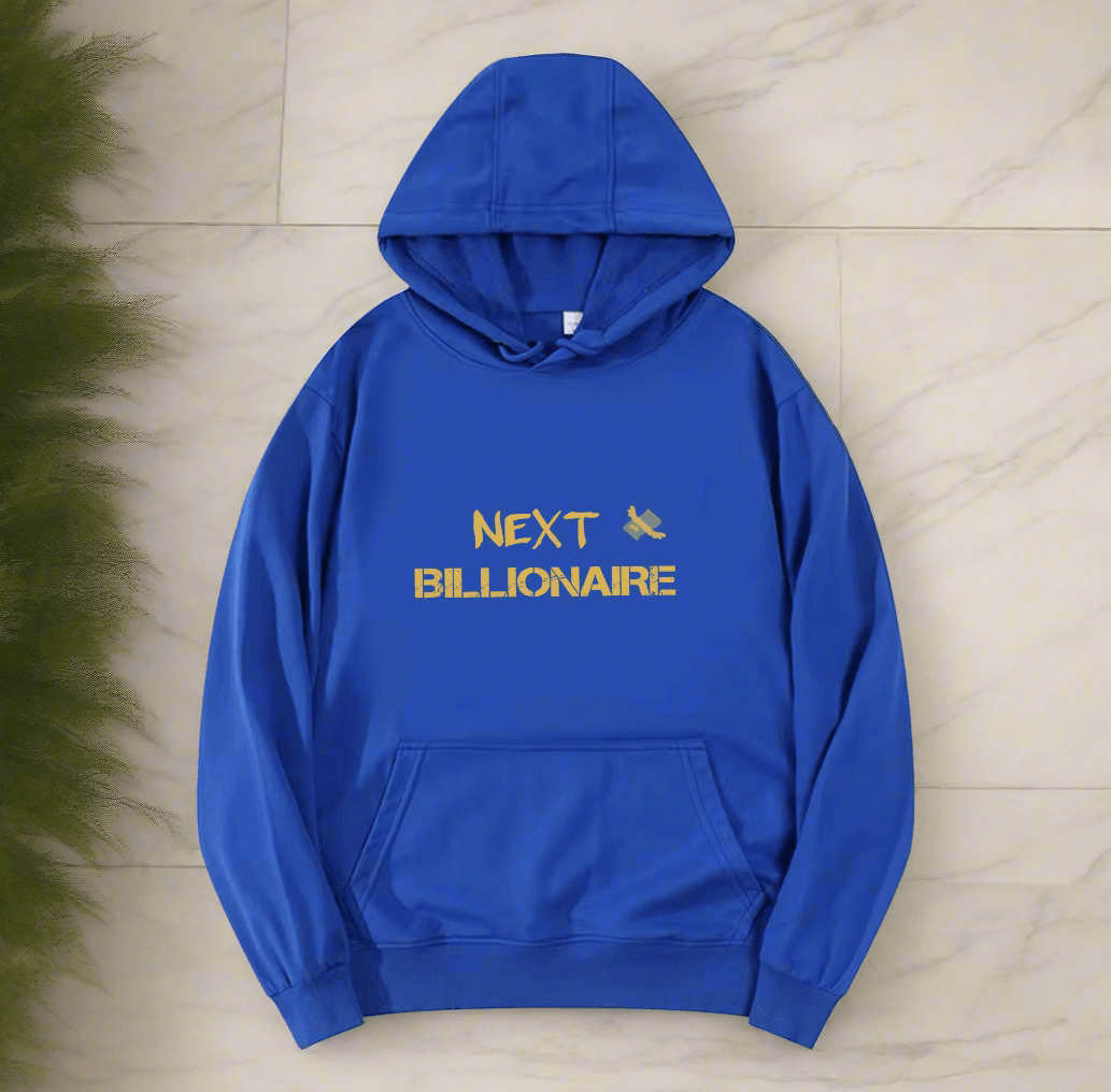 Motivational Line,NEXT BILLIONAIRE,New fashionable round neck hoodie