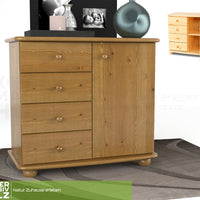 Claudia Kommode Sideboard | Anrichte | 4-Schubladen 1-Türig | 100% Bio Massivholz