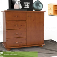 Claudia Kommode Sideboard | Anrichte | 4-Schubladen 1-Türig | 100% Bio Massivholz