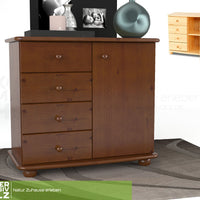 Claudia Kommode Sideboard | Anrichte | 4-Schubladen 1-Türig | 100% Bio Massivholz