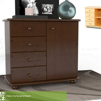 Claudia Kommode Sideboard | Anrichte | 4-Schubladen 1-Türig | 100% Bio Massivholz