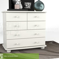 Claudia Kommode Sideboard | Anrichte | 6-Schubladen | 100% Bio Kiefer Massivholz
