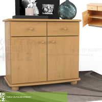 Claudia Kommode Sideboard | Anrichte | 2-Türig | 2-Schubladen | 100% Bio Kiefer Massivholz