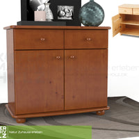Claudia Kommode Sideboard | Anrichte | 2-Türig | 2-Schubladen | 100% Bio Kiefer Massivholz