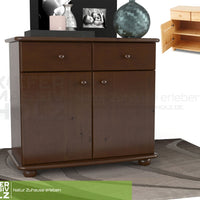 Claudia Kommode Sideboard | Anrichte | 2-Türig | 2-Schubladen | 100% Bio Kiefer Massivholz