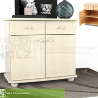 Claudia Kommode Sideboard | Anrichte | 2-Türig | 2-Schubladen | 100% Bio Kiefer Massivholz