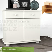 Claudia Kommode Sideboard | Anrichte | 2-Türig | 2-Schubladen | 100% Bio Kiefer Massivholz