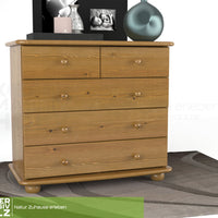 Claudia Kommode Sideboard | Anrichte | 3-XL Schubladen und 2-kleine | 100% Bio Massivholz