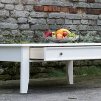 Bologna Elegante Massivholz Kiefer Couchtisch | Farbe weiß