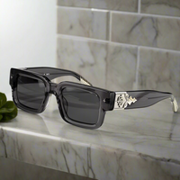 Getaway jet black thick acetatе high‑street shades luxury eyewear