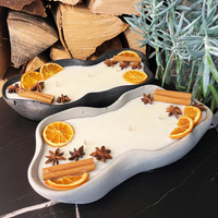 Design-Betonkerze „Wave“ (30cm) – Vanilla Toffee – Organische Form