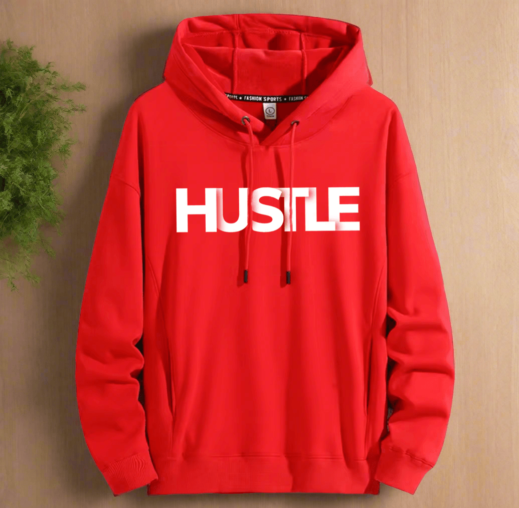 HUSTLE Art ,Winter plush hoodie warm and stylish