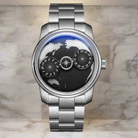Earth automatic watch unique earth design stainless steel waterproof luminous dial
