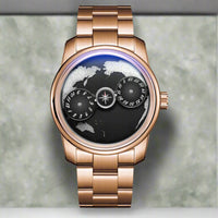 Earth automatic watch unique earth design stainless steel waterproof luminous dial