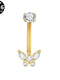 Bauchnabelpiercing aus TITAN mit Schmetterlings Motiv