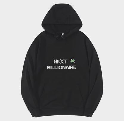 Motivational Line,NEXT BILLIONAIRE,New fashionable round neck hoodie