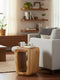 Holzhocker - Beistelltisch Couchtisch - Handgefertigter Hocker aus massivem Suarholz- 50x30x40 cm