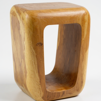 Holzhocker - Beistelltisch Couchtisch - Handgefertigter Hocker aus massivem Suarholz- 50x30x40 cm