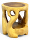 Holz Beistelltisch - Hocker, Nachttisch, Pflanzenhocker, Ablagetisch - Rundes Naturdesign mit organischer Form – Massiv aus Teakholz – 40x34x34 cm