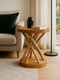Holz Beistelltisch – Holzhocker Couchtisch – Handgefertigt – Verzweigt aus Suar- und Teakholz – 50x40x40 cm