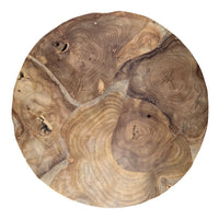 Holz Couchtisch – Beistelltisch Kaffeetisch – Mit drei Metallbeinen – Rund aus Teakholz – 60x60x43 cm