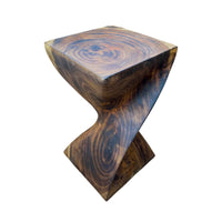 Holzhocker - Edler Beistelltisch Holz - Holz Hocker - Handgefertigter Beistelltisch aus Holz - 50x28x28cm