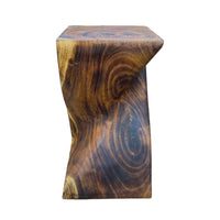 Holzhocker - Edler Beistelltisch Holz - Holz Hocker - Handgefertigter Beistelltisch aus Holz - 50x28x28cm