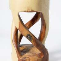 Holzhocker - Beistelltisch Blumenhocker Ablagetisch - Unikat Handgefertigt  - Rund Gedreht aus massivem Suarholz - 50x28x28 cm