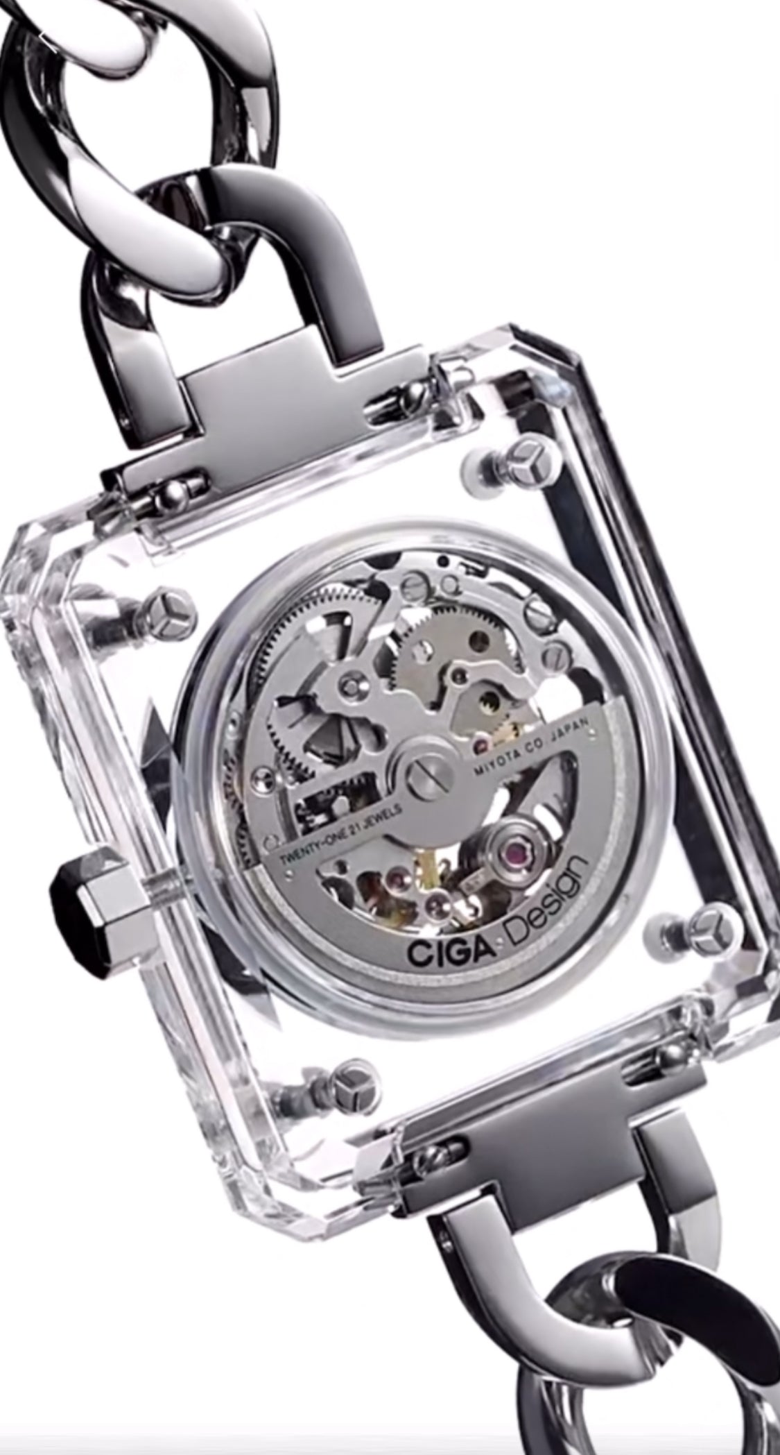 CIGA Design crystal love series elegant skeleton automatic watch for ladies