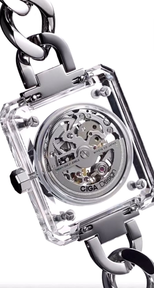 CIGA Design crystal love series elegant skeleton automatic watch for ladies