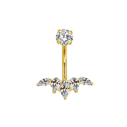 Bauchnabelpiercing aus TITAN mit Kristalltropfen