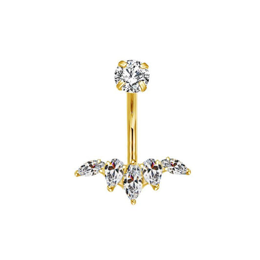 Bauchnabelpiercing aus TITAN mit Kristalltropfen