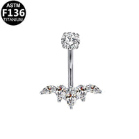 Bauchnabelpiercing aus TITAN mit Kristalltropfen