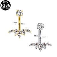 Bauchnabelpiercing aus TITAN mit Kristalltropfen