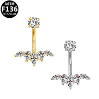 Bauchnabelpiercing aus TITAN mit Kristalltropfen
