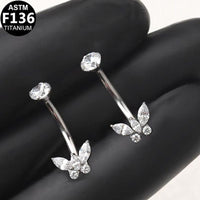 Bauchnabelpiercing aus TITAN mit Schmetterlings Motiv