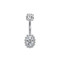 Bauchnabelpiercing aus TITAN mit Halo Zirkonia