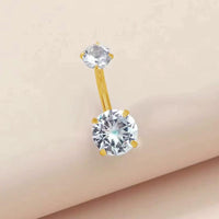 Bauchnabelpiercing aus TITAN mit Doppelkristall Zirkonia