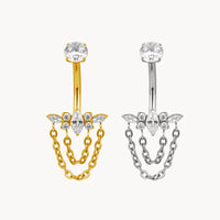 Bauchnabel Titan Bananabell Marquise-Cluster mit Ketten