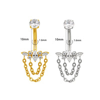 Bauchnabel Titan Bananabell Marquise-Cluster mit Ketten