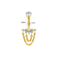 Bauchnabel Titan Bananabell Marquise-Cluster mit Ketten