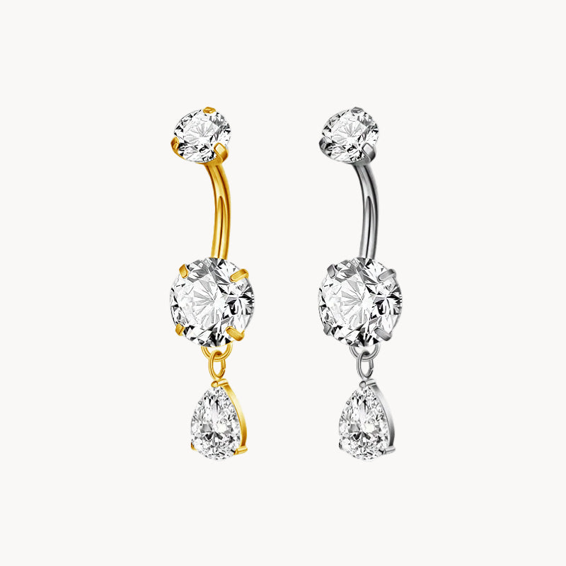 Bauchnabel Titan Bananabell Doppel-Kristall Tropfen