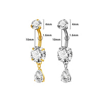 Bauchnabel Titan Bananabell Doppel-Kristall Tropfen