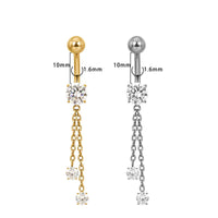 Bauchnabel Titan Bananabell Kette mit 2 Kristalle