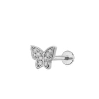 Labret aus Titan mit Schmetterling-Design