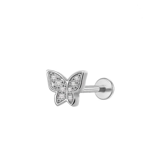 Labret aus Titan mit Schmetterling-Design