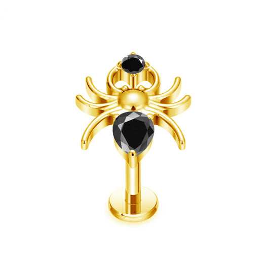 Titan Labret "Black Widow" mit Kristallen