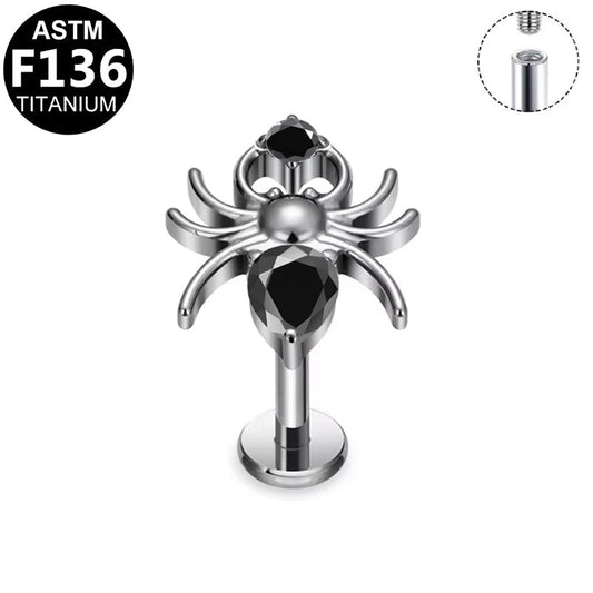 Titan Labret "Black Widow" mit Kristallen