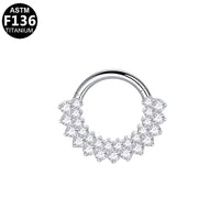 Titan Segmentring Clicker mit doppelter Kristall Reihe